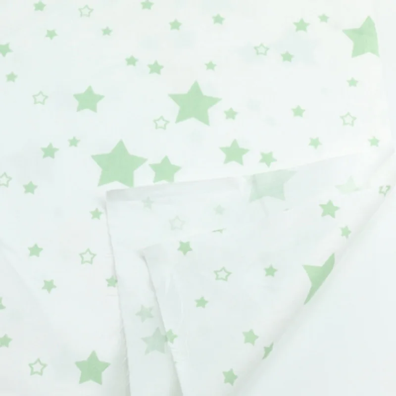 WHITE mini stars Хлопок саржевая ткань Нордический ветер простой зеленый Мини большие звезды Ткань шеврон для DIY кроватки постельные принадлежности Подушка лист Декор ручной работы - Цвет: WHITE mini stars