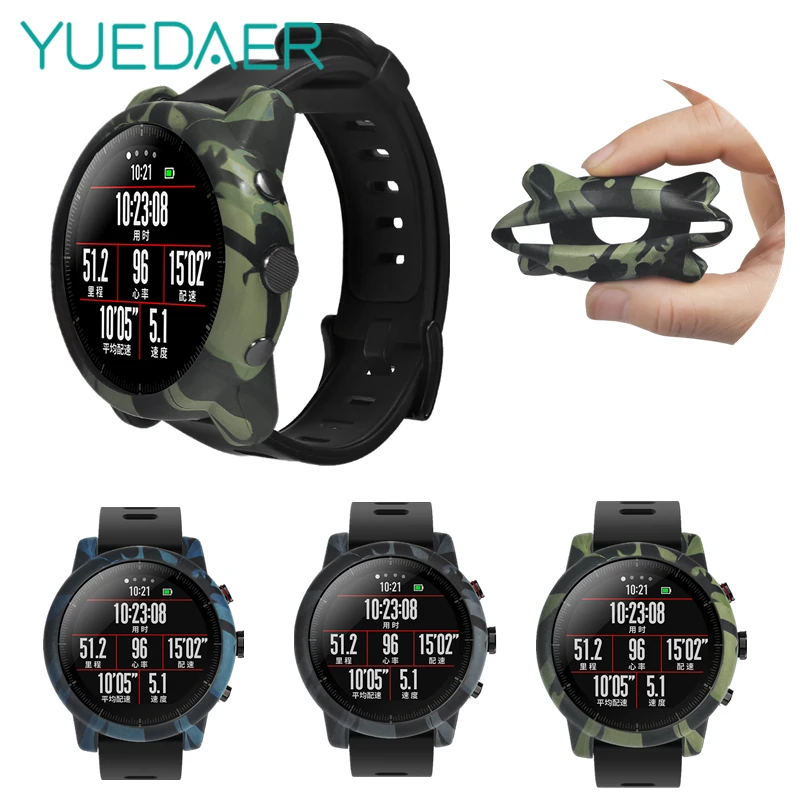 YUEDAER мягкий камуфляжный чехол для Xiaomi Amazfit Stratos 2 защитные противоударные Чехлы