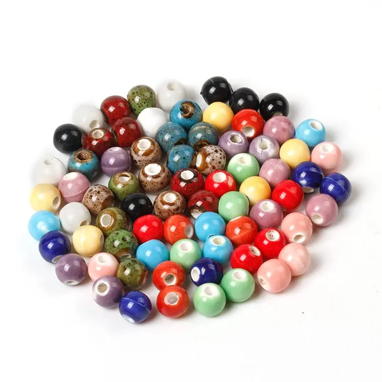 

100pcs/lots mixed ceramic beads diy handmade procelain beads 6mm