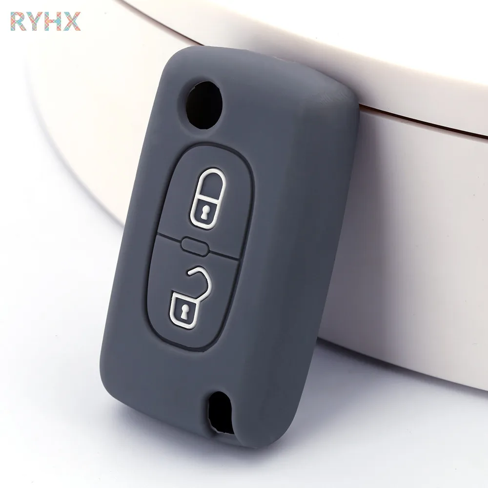 Высокий класс хороший трогательно 2 пуговицы силиконовый чехол для ключей от