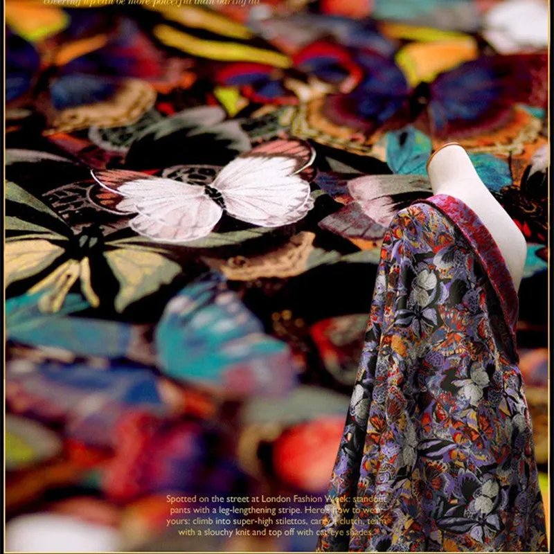 100x145cm/piece Grade Dyed Jacquard Fashion Fabric High GrecisionLarge Butterfly Coat Dress Material Windbreaker Skirt | Дом и сад