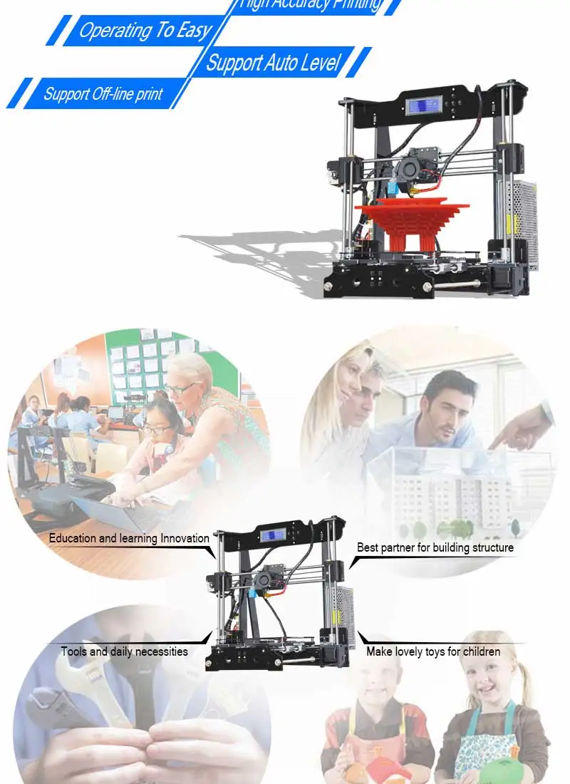 Лучший Tronxy P802M авто уровень 3d принтер DIY полный набор прямой экструдер MK3 heatbed 3D печать 3DCSTAR P802-MHS