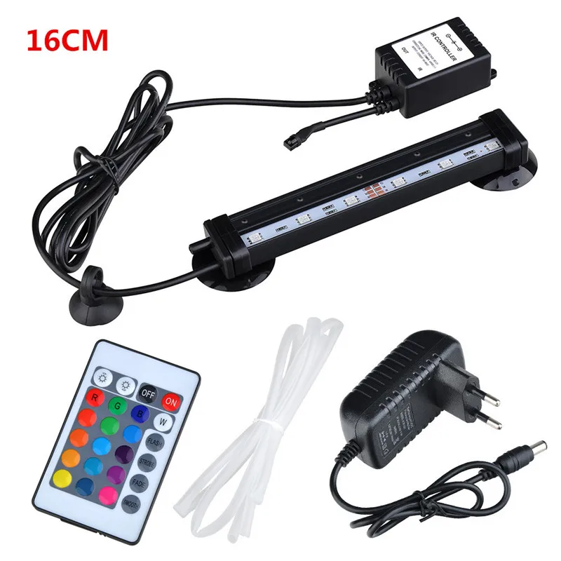 16cm EU plug 16 см 31 см 46 см 5050 RGB воздушный пузырьковый светильник светодиодный светильник для аквариума погружной светильник кислородный для рыб дистанционное управление - Цвет: 16cm EU plug