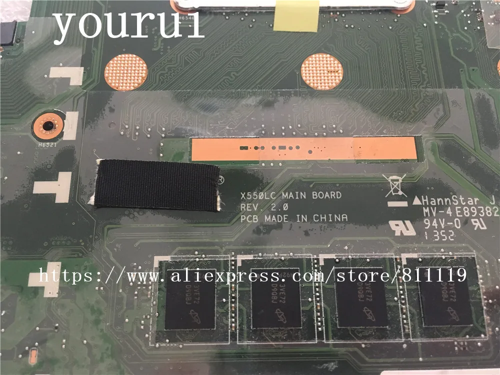 Yourui X550LC 4 Гб i5 4200u материнская плата для ноутбука ASUS X550LA A550L ноутбук качество