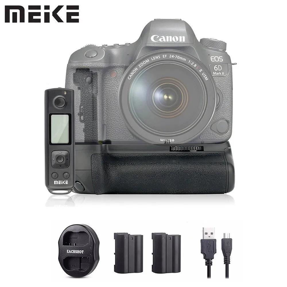 Meike MK 6D2 Pro батарейный блок + 2 * Батарея двойное зарядное устройство Встроенный 4G