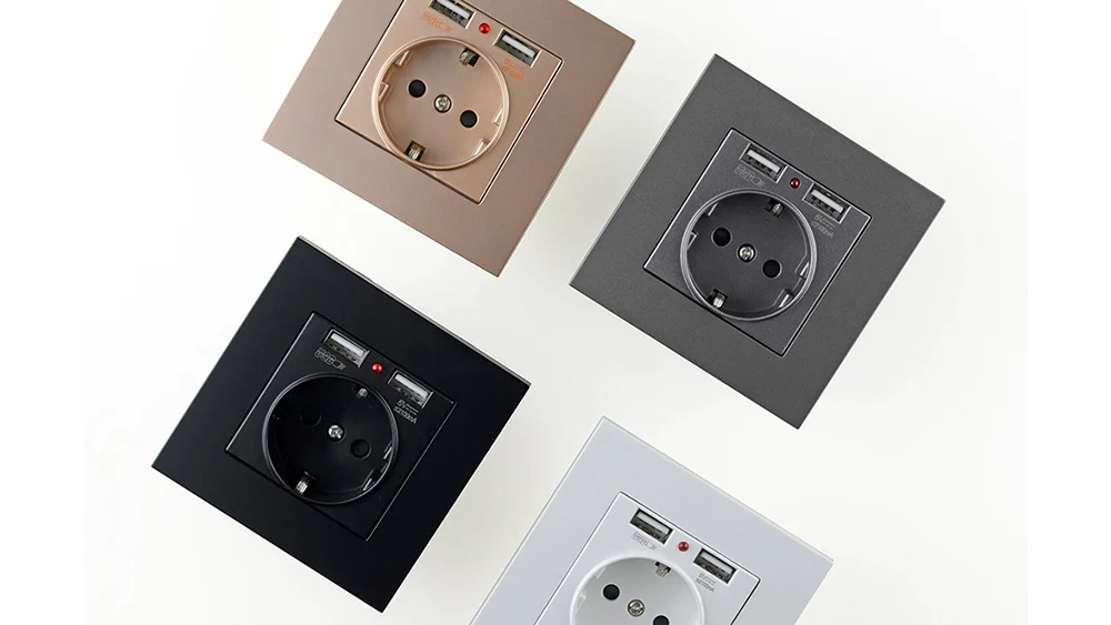 Atlectric Dual USB Автомобильное зарядное устройство на стене адаптер зарядки 2A стены Зарядное устройство адаптер розетка стандарта евроcоюза розетка электропитания с USB разъем