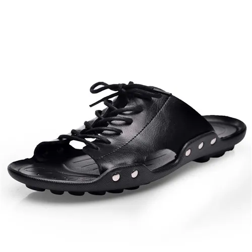 Black MAISMODA/ г.; летние мужские тапочки; дышащая повседневная обувь; Lgihtweight; пляжная обувь; высокое качество; YL538 - Цвет: Black