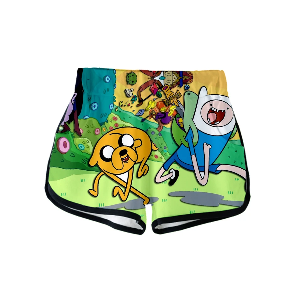 Женские шорты с 3D принтом Adventure Time летние модные повседневные для девочек модная