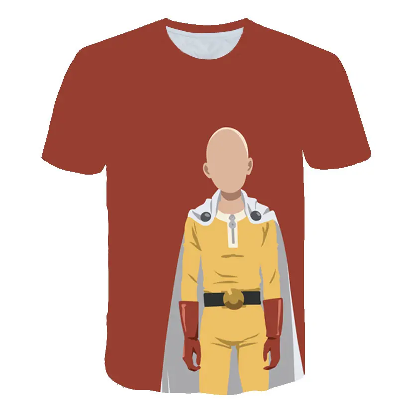 picture color One Punch Man Saitama Sensei, японское аниме, 3D забавная футболка, летняя повседневная футболка с круглым вырезом для мужчин и женщин, одежда с коротким рукавом - Цвет: picture color