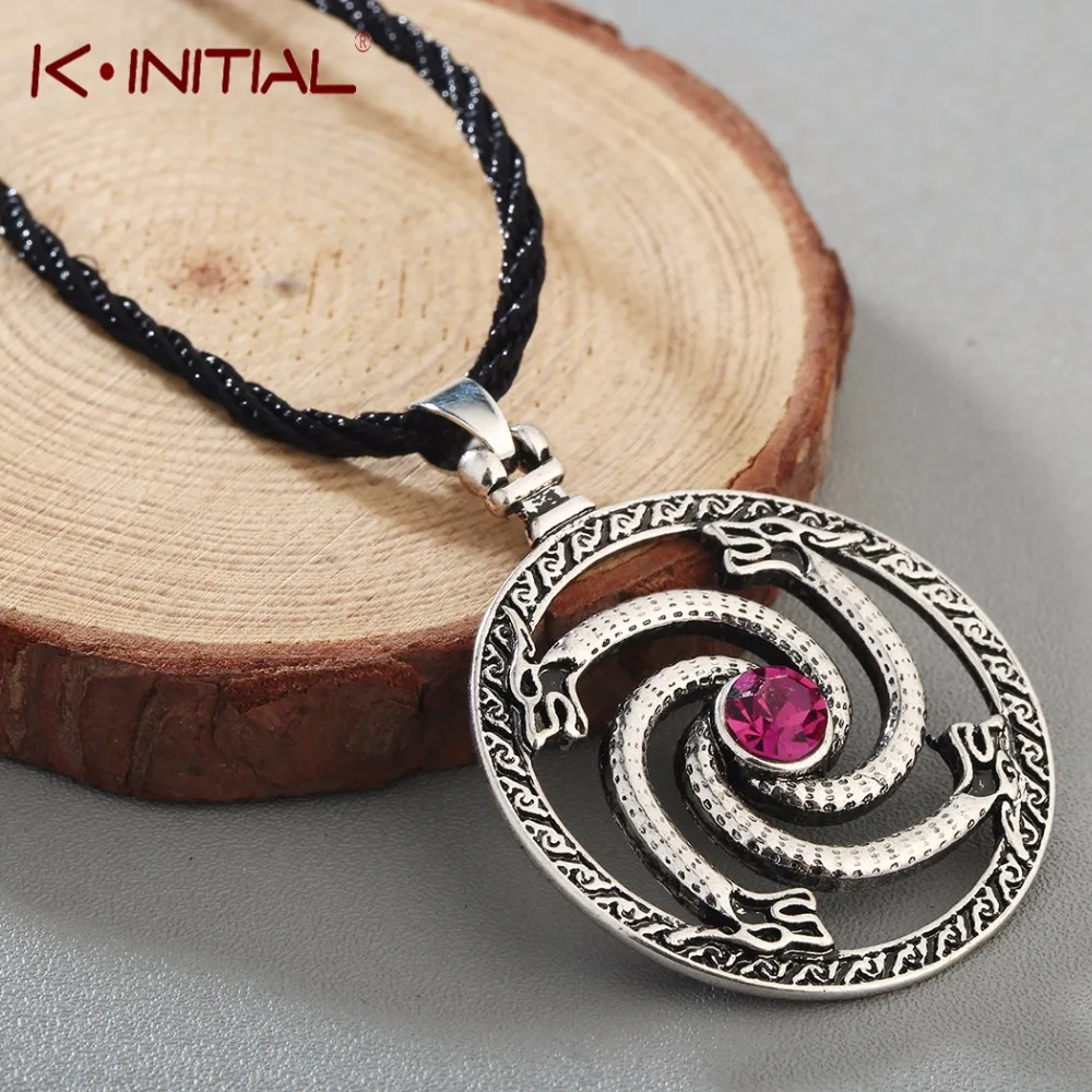 Kinitial Valknut викинговые славянские волчки с красным камнем колье талисманом