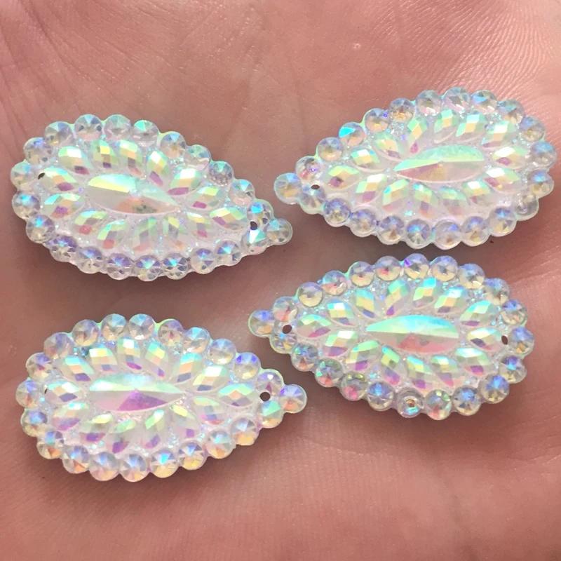 DIY 20 шт 16 мм * 28 AB из смолы в виде капли воды плоские стразы свадебные 2 отверстия