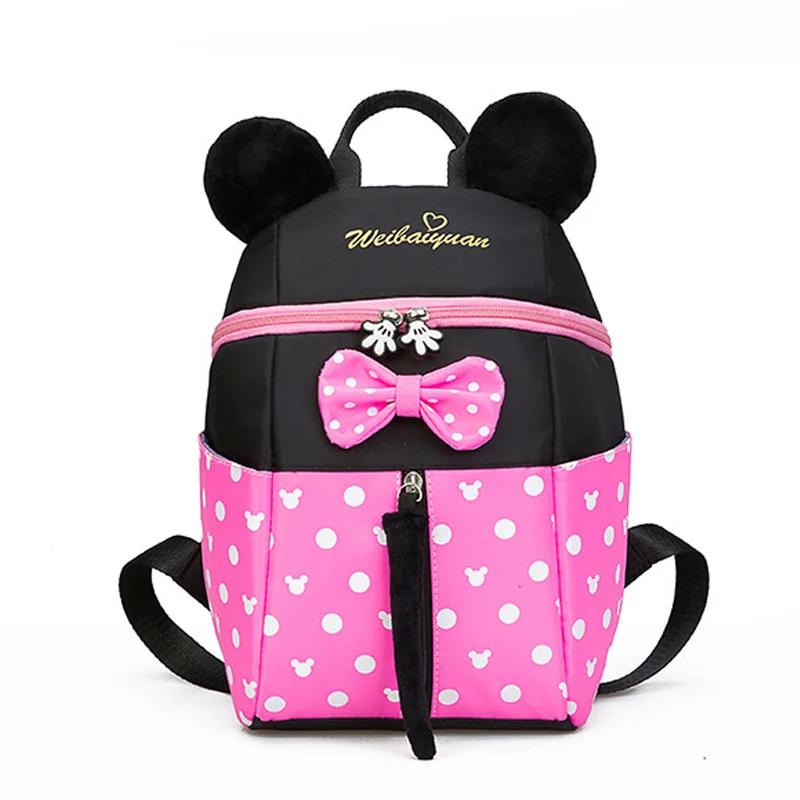 Pink Minnie Рюкзак Дисней Детский мультфильм Микки Маус сумка Детский сад 3-6 лет мальчик девочка ребенок Минни Маус плюшевые закуски рюкзаки - Цвет: Pink Minnie