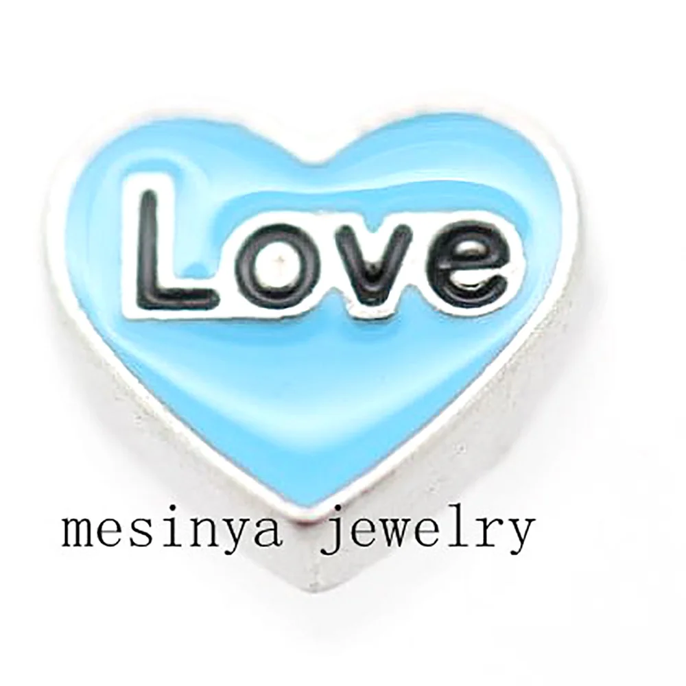 10 шт. Плавающие Подвески в форме сердца для стеклянного медальона|love floating