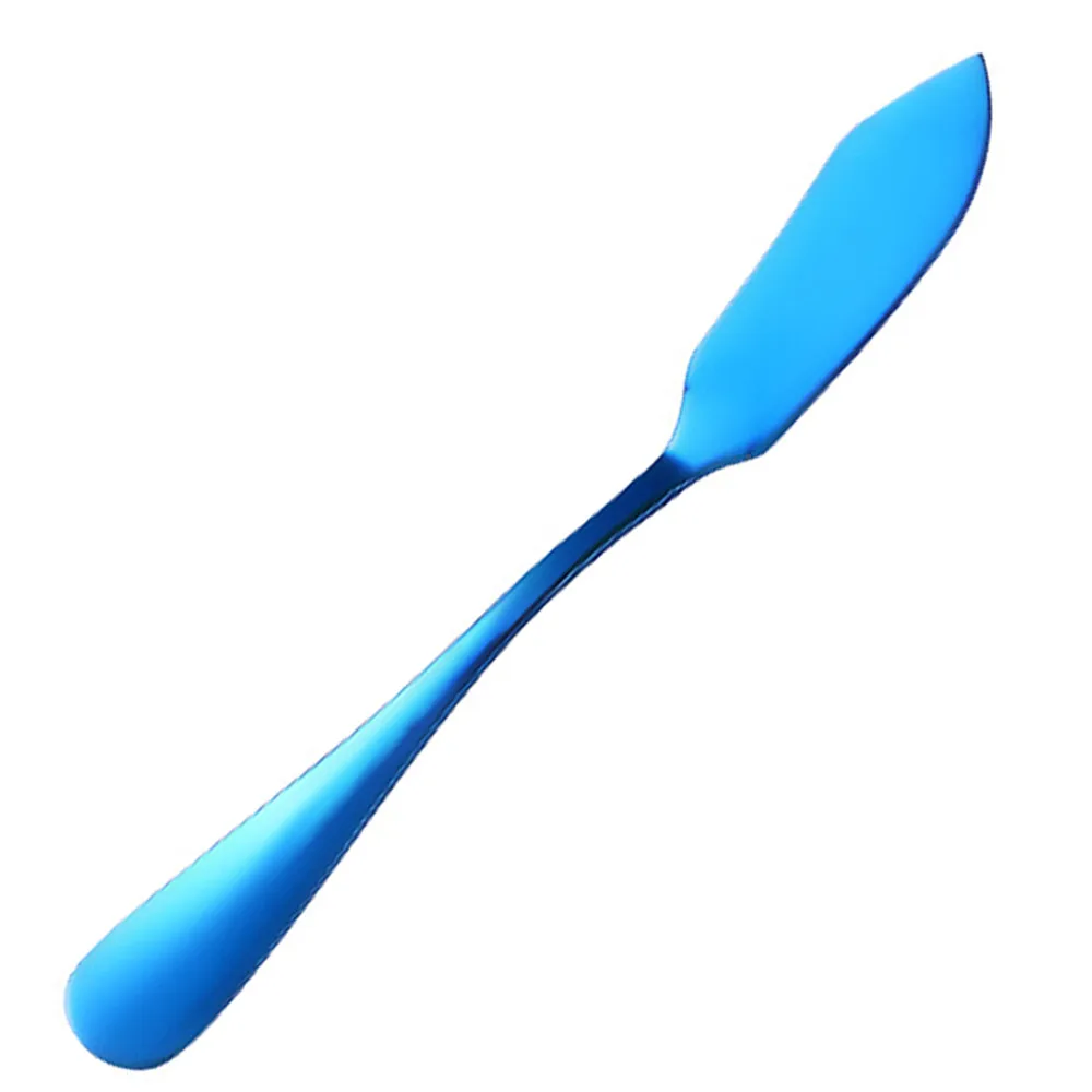 Blue Нержавеющая сталь масла сыра торт крем инструмент шпатель Ручка Форма для выпечки антиокисление коррозии прочный торт выпечки - Цвет: Blue