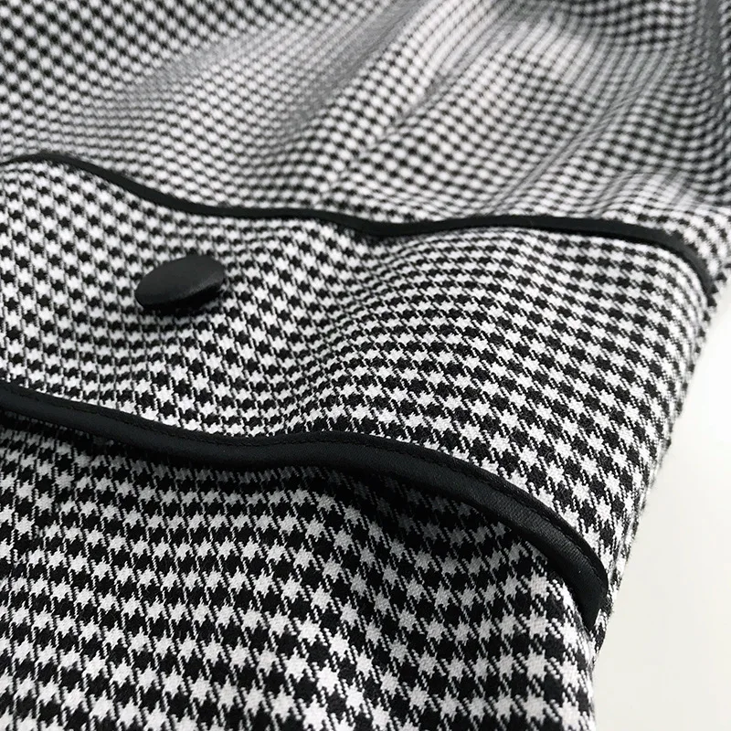2018 Autumn and Winter Dress Women O Neck Sleeveless Vest Dresses Houndstooth One-piece Slim Bodycon A-line Party Vestidos | Женская