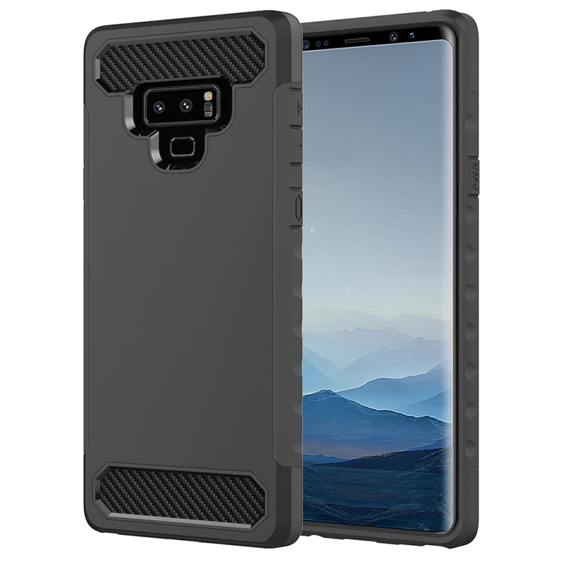 Alxun для Samsung Note 9 Note9 чехол 2 в 1 из углеродного волокна Жесткий ПК + Мягкий ТПУ