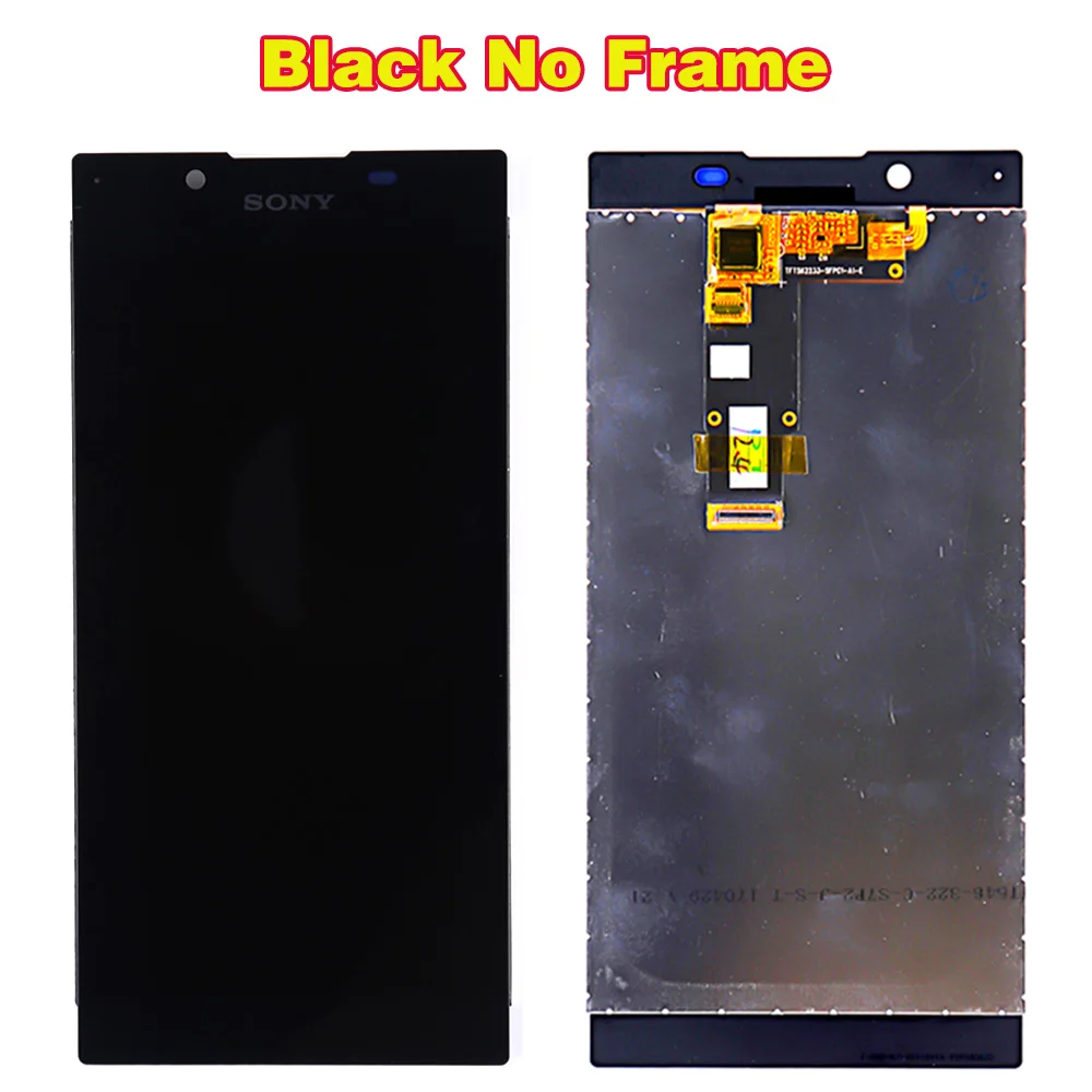 Black without Frame Sony Xperia L1 5,5 дюймовый ЖК-дисплей G3312 кодирующий преобразователь сенсорного экрана в сборе G3311 G3313 рамка с бесплатным закаленным стеклом и инструментами - Цвет: Black without Frame