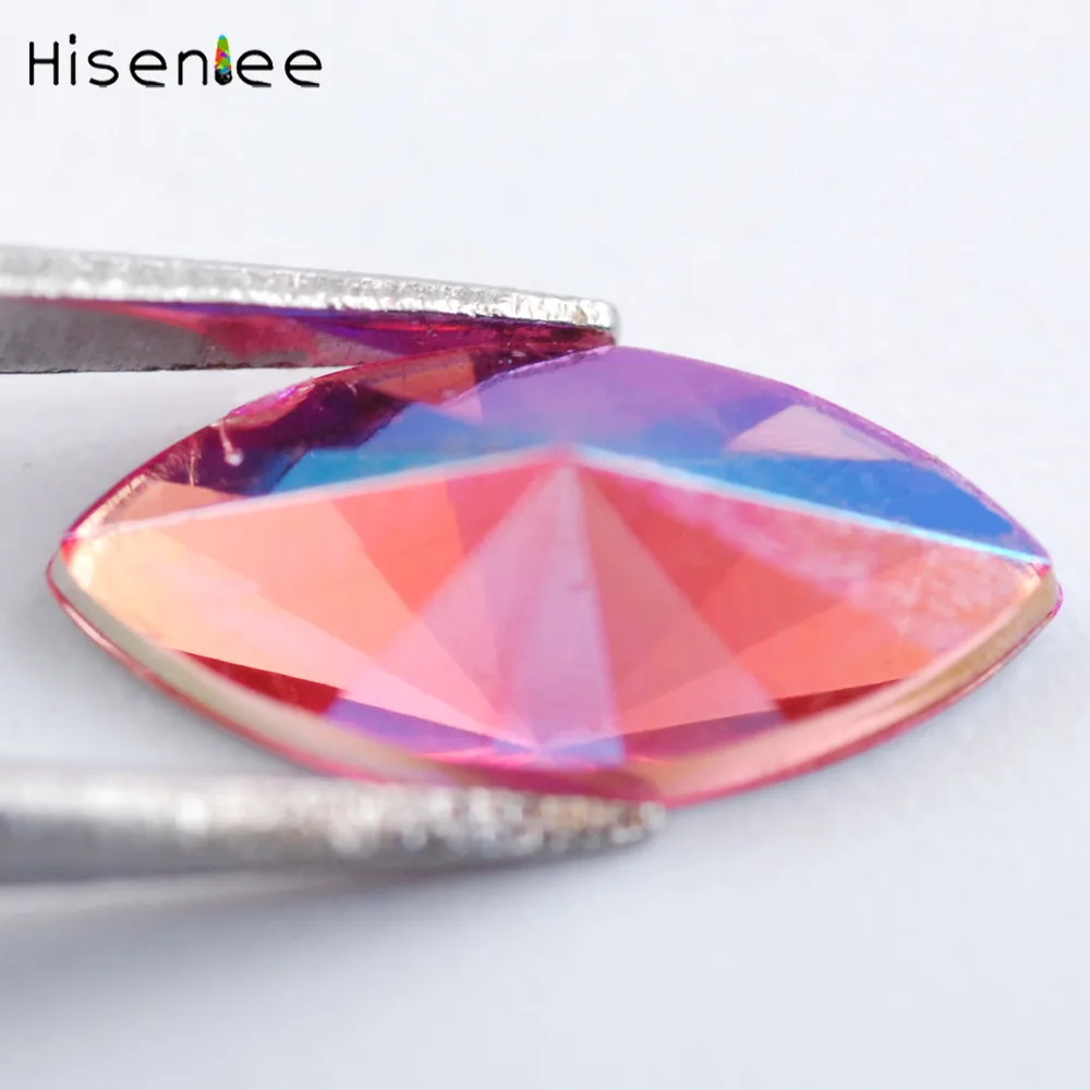 Pink AB 5*10 мм 200 шт конский глаз хрустальные AB Стразы аппликация с плоской задней поверхностью из смолы Кристалл Стразы не сшитый камень для рукоделия - Цвет: Pink AB