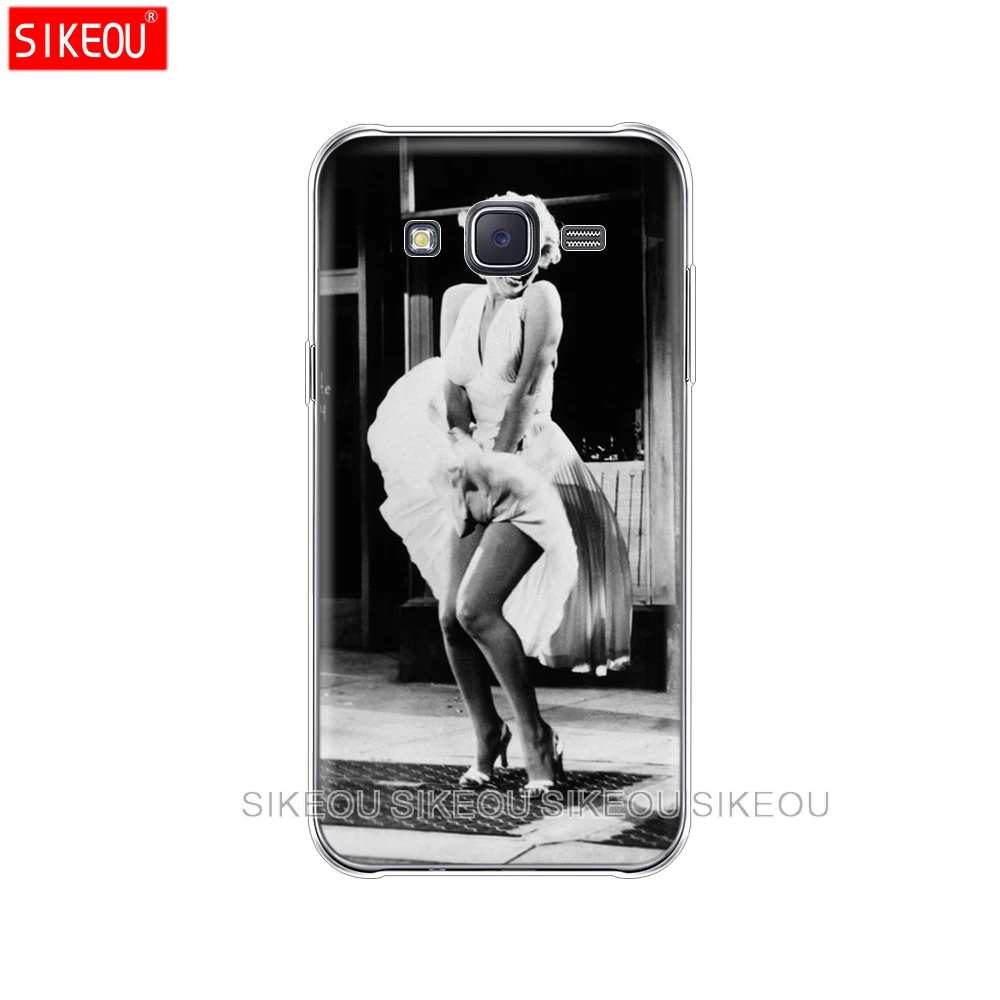 Силиконовый чехол для телефона Samsung Galaxy J1 J2 J3 J5 J7 MINI 2016 2015 prime Marilyn Monroe с кошкой |