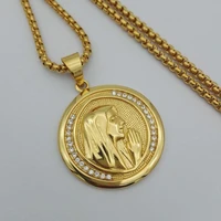 religious virgin mary women jewelry necklace gold color stainless steel madonna pendant necklaces for woman dropshipping xl1031