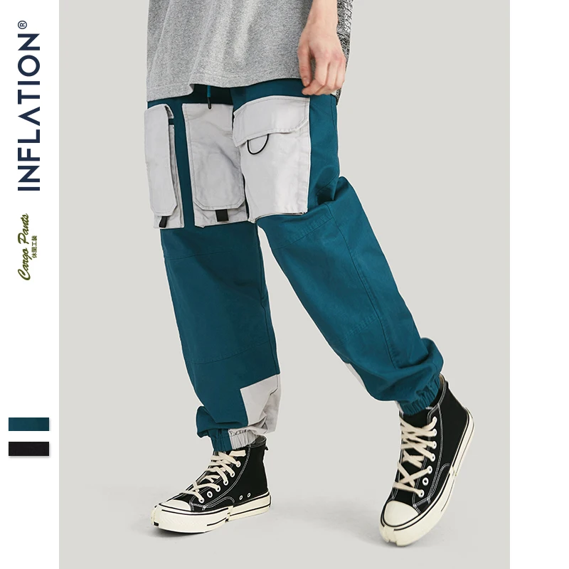INFLATION Autumn New Arrival Streetwear Cargo Pants Men Hip Hop Jogger Pants Multi-Pockets Men Loose Style Pants 93328W