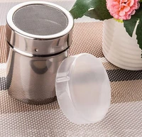 new arrival stainless chocolate shaker cocoa flour icing sugar powder coffee sifter lid kitchen cooking tools sn1280