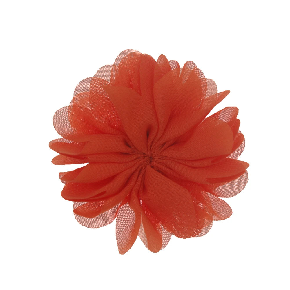 orange Мини DIY цветы Детский бутик 2,8 ''Шифоновый Цветок без зажимов Рождественские Свадебные аксессуары для волос для девочек 18 шт./лот - Цвет: orange