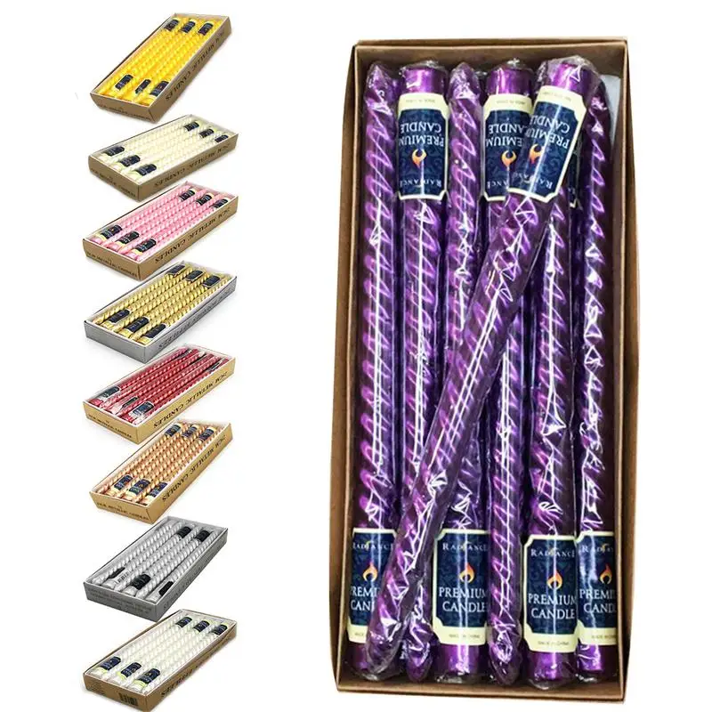 12 шт длинные резьбовые свечи яркие разноцветные Свадебные для дня рождения без