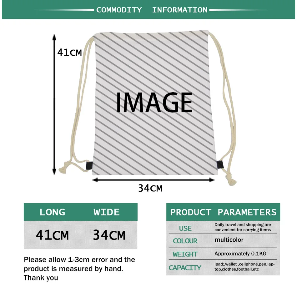 

Customized Leaves 3D Pattern Drawstring Bags for Women Brand Designer Ladies Package Bag School Student Backpacks Bolsa