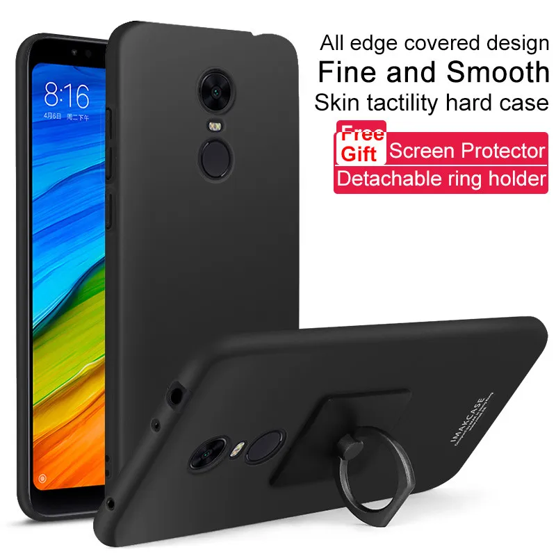 Metal Black Для Xiaomi Redmi 5 Plus чехол Чехол imak Жесткий пластик чехол Redmi5 Plus чехол Матовая подставка защитный экран+ протектор экрана - Color: Metal Black