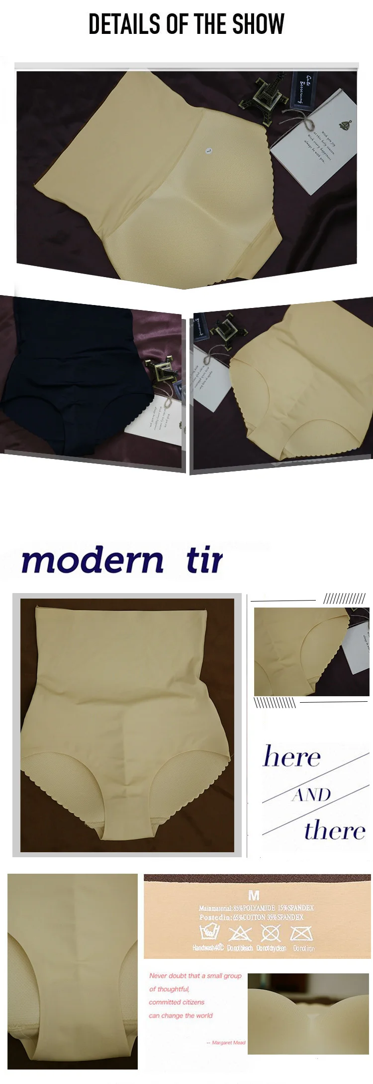 Для женщин Ложные ass низкой талией butt-подъема трусы толстые body shaper