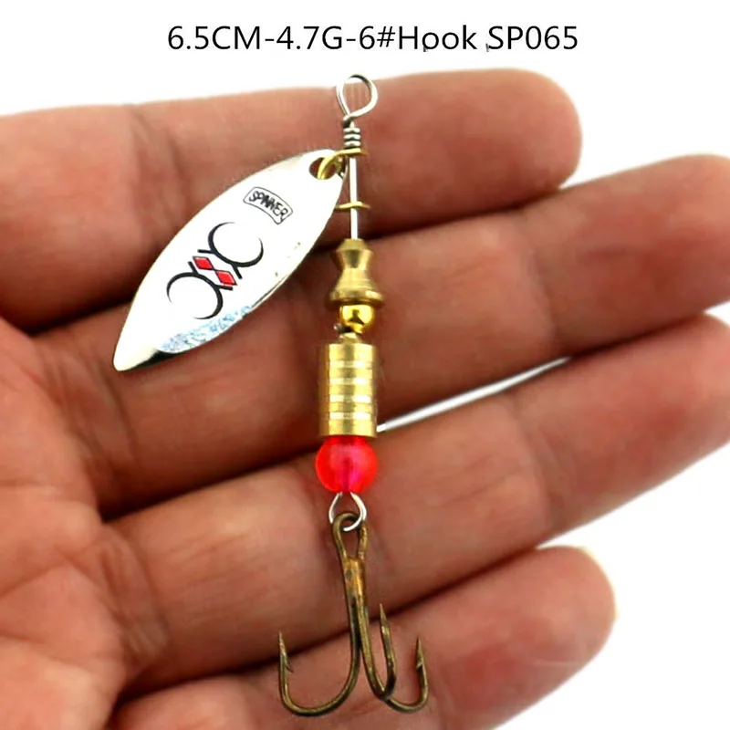 SP065 Hengjia жесткий металлические Spinnerbaits лезвие блестки прикормы Spinner ложки приманки PESCA рыболовные снасти с Крючки - Цвет: SP065