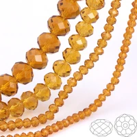 olingart 346810mm round glass beads rondelle austria faceted crystal camel color loose bead diy jewelry making