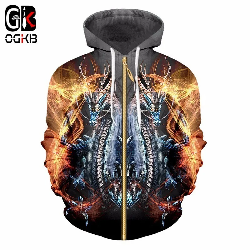 OGKB демисезонная Повседневная Толстовка мужская толстовка с принтом огненного