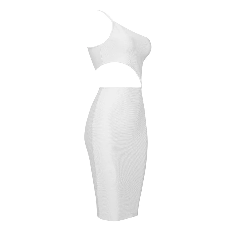 Midi Женщины Повязки Партии Летние Платья Мода Одно Плечо Sexy Талия Cut Out Рукавов Bodycon