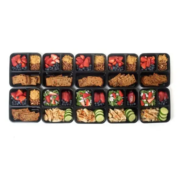 Посуда с 3 отделениями и крышками контейнер для хранения продуктов еды пикника