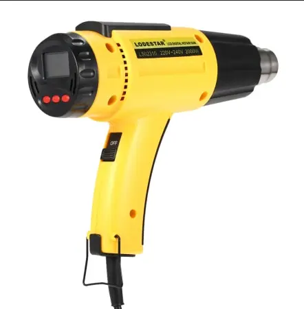 Yellow 2000 Вт AC220 lodesstar цифровой электрический пистолет горячего воздуха с температурным контролем тепла IC SMD качество сварочные инструменты Регулируемый+ насадка - Цвет: Yellow