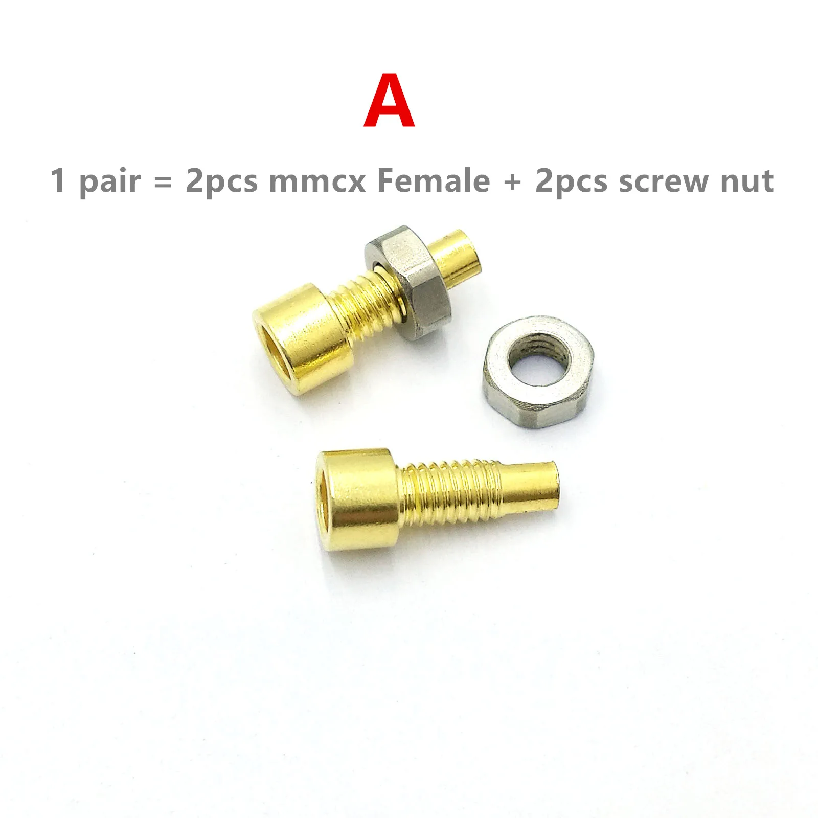 A mmcx female 1 pair 2 шт. на заказ Универсальный штыревой разъем Гнездо mmcx Чистая медь позолоченный встроенный хридированный держатель гайки - Цвет: A mmcx female 1 pair