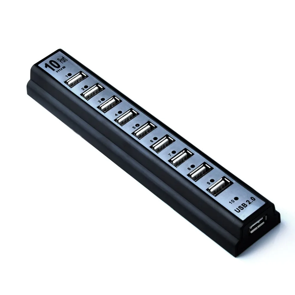 10 портов USB 2 0 концентраторы с AC питания компьютера периферийные устройства