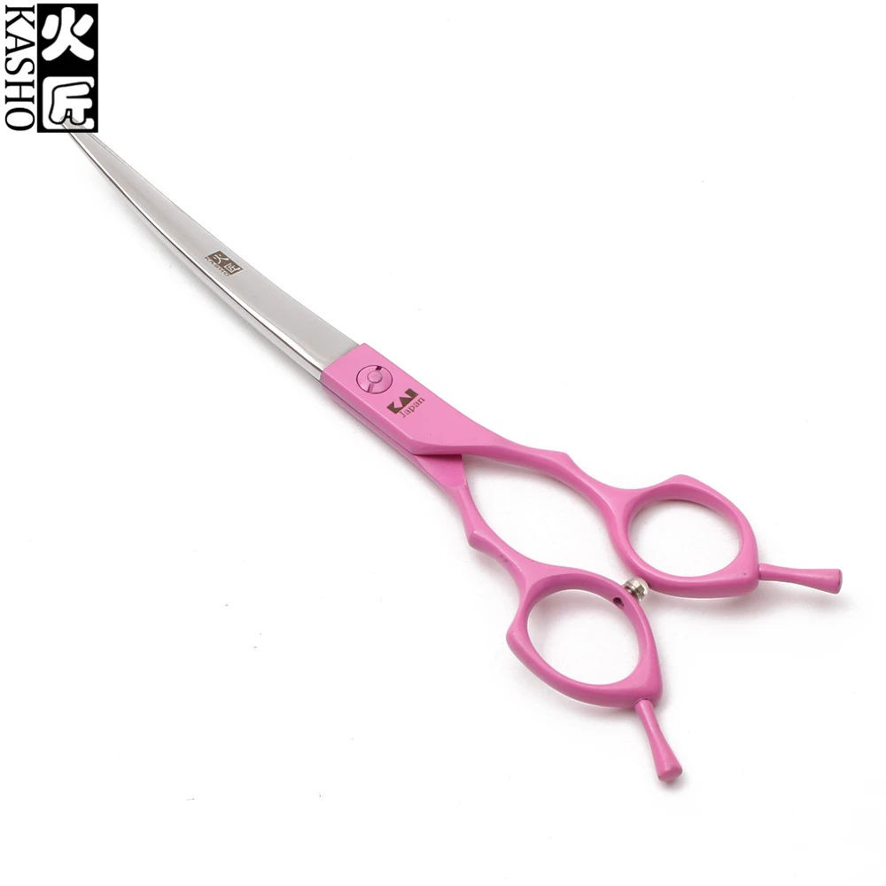 7 &quotJP Титан Kasho розовый режущие ножницы для раскроя вниз и до изогнутые собак Уход