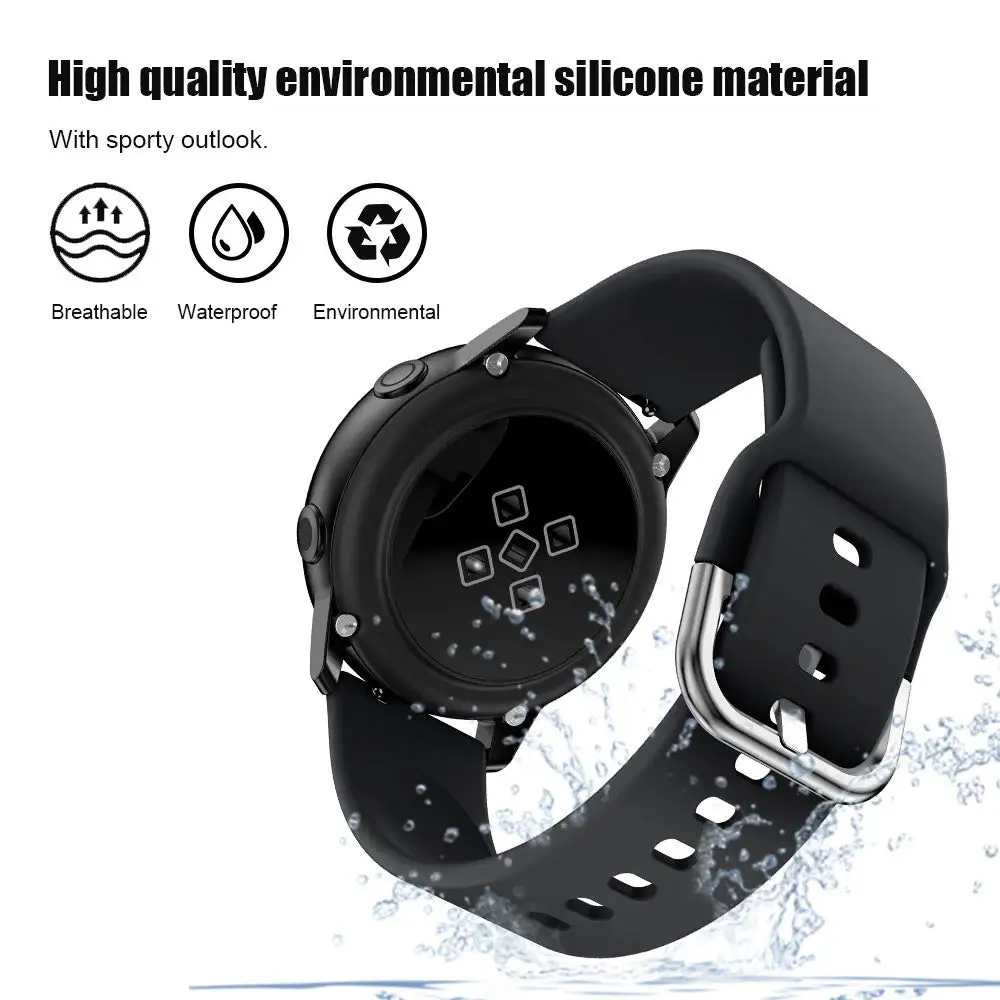 20 мм ремешок для часов samsung Galaxy Watch Active 42 gear s2 спортивный мягкий силиконовый Amazfit Bip