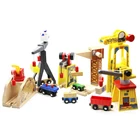 EDWONE -All Crane Track One Set Move Crane Tender деревянный поезд, коллекционная игрушка, железнодорожные аксессуары для Brio