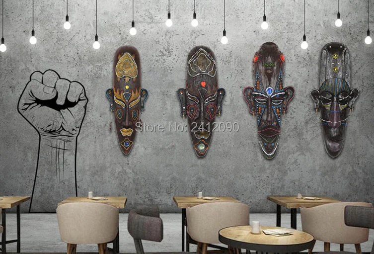 1 шт. африканские маски Декор миниатюрные фигурки из смолы Ретро стиль настенные