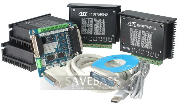 Savebase 4 Осевой ЧПУ Комплект для Nema17 Nema23 Nema34 Моторов+ 4* TB6600HG Шаговый Драйвер 5A