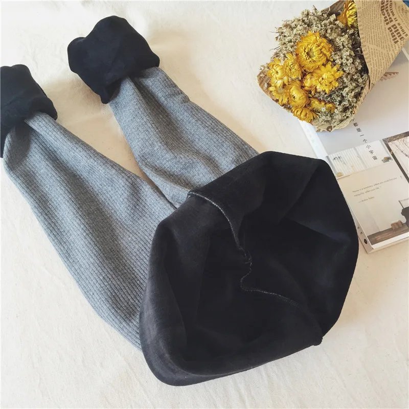Dark Gray Новинка, зимние женские леггинсы, внутри, утолщенные, меховые, одноцветные, теплые, утолщенные, вельветовые штаны, флисовые, ребристые, леггинсы, штаны, леггинсы, женские, B89603Q - Цвет: Dark Gray