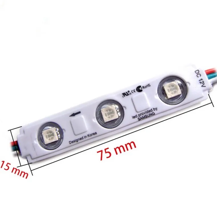 Светодиодный модуль WS 2811 pixel светильник для вывески с объективом SMD 5050 RGB DC12V 3 LED 0 72