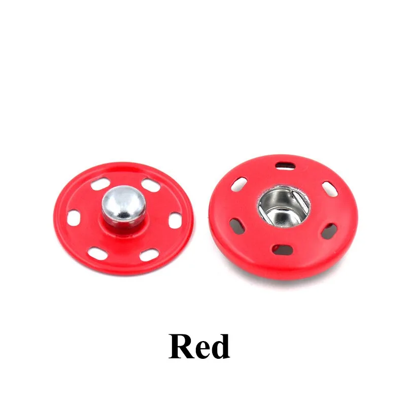 Red Meetee 20 штук 12/15/19/21/25 мм металлические застежки-кнопки куртка из искусственной кожи pu ветровка Невидимый/простеганные аксессуары «сделай сам» - Цвет: Red