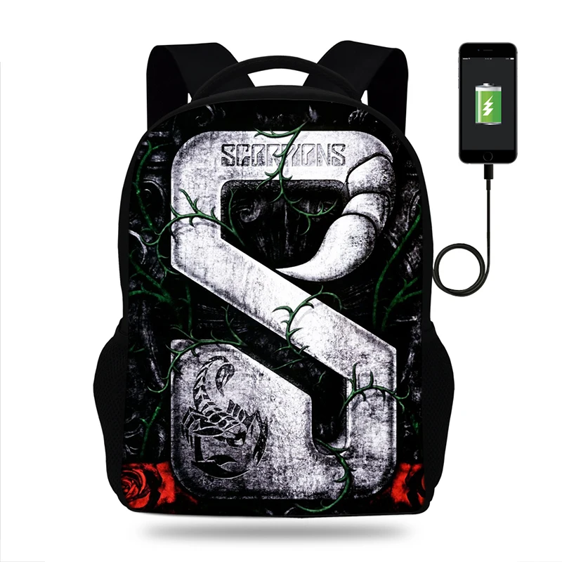 17 дюймовый лента со скорпионами принт школьные рюкзаки мужские для детей