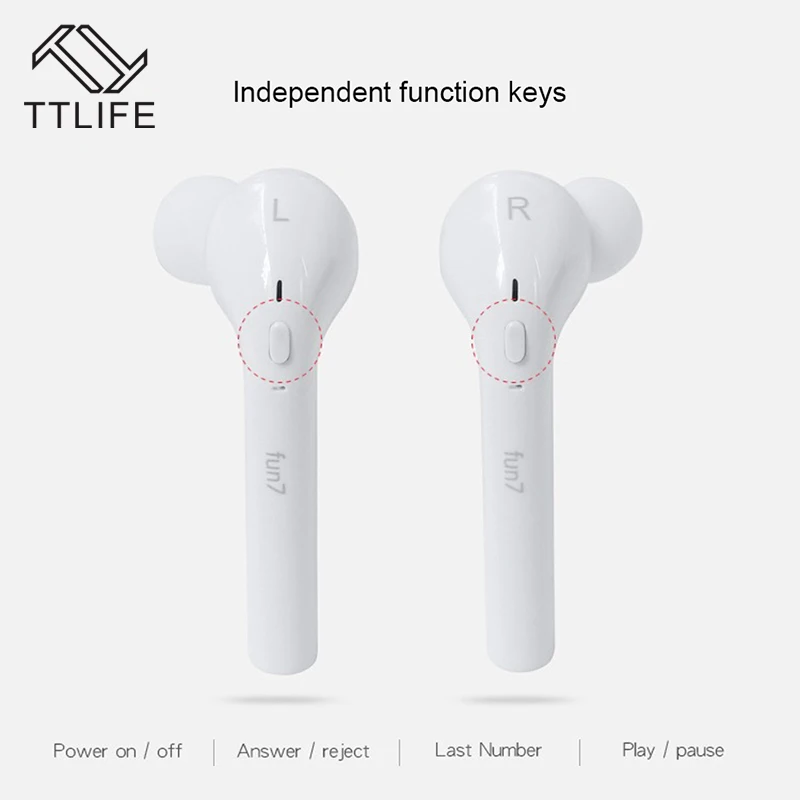 TTLIFE оригинальные TWS настоящие беспроводные Bluetooth наушники двойная гарнитура для