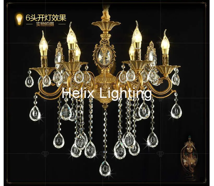 Бесплатная доставка латунь цвет K9 Хрустальная люстра Современная хрустальная